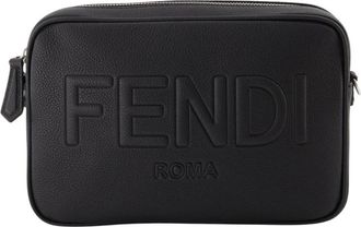 Fendi Roma Camera Case - Heren - Schoudertassen - Zwart - ONE Size - Katoen - Tassen