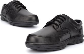 Generic Mens Wide Fit Shoes Mens Extra Large Shoes Size 6 Boys Shoe Size 12 Wide Shoe Real Leather Upper EE Fitting Comfort Extra Large Sizes Lace Up Casual L