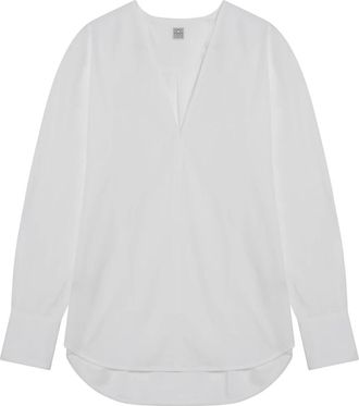 Toteme Lange mouwen overhemd - Dames - Blouses - Wit - XS - Overhemden