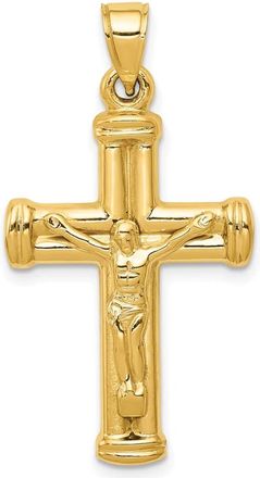 Diamond2Deal 14k Yellow Gold Reversible Crucifix Pendant