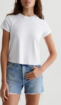 AG - Adriano Goldschmied Sadie Crop T-Shirt in Powder at Nordstrom, Size X-Small