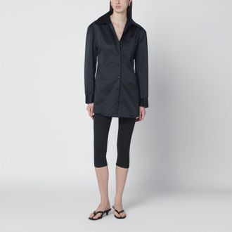 Frankie Shop Black satin shirt dress