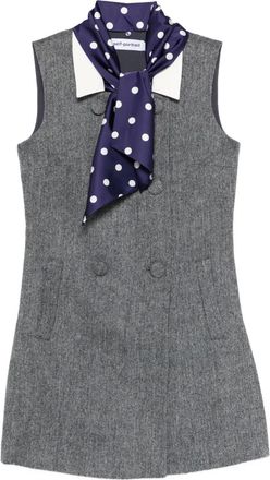 Self Portrait Mini-jurk met visgraatpatroon - Grijs