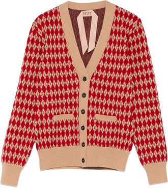 N°21 Cardigan a rombi - Marrone