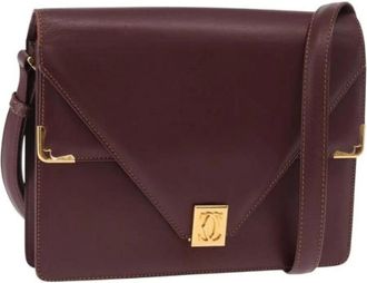 Cartier Pre-owned Cross Body Bags, female, Red, Size: ONE SIZE Pre-owned Leather Shoulder Bag