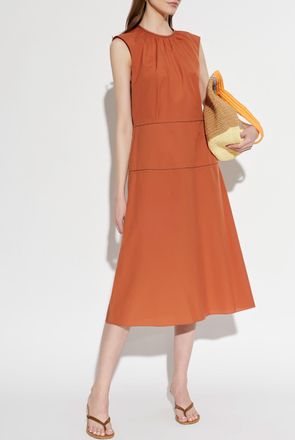 Marni Sleeveless Cotton Dress, Womens, Brown