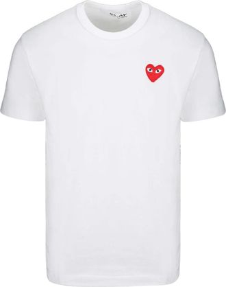 Comme Des Gar&ccedil;ons Ogen Hart Patch T-Shirt - Heren - T-shirts - Wit - XL - Katoen - Tops