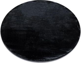 RugsX Alfombra Visco Circulo Gris Oscuro 5 Felpa, Imitaci&oacute;n Piel De Conejo Grey Circulo 160 Cm