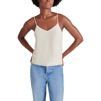 Steve Madden Stretch Sequin Camisole in Cream at Nordstrom Rack, Size X-Large