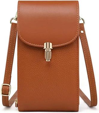 Generic GLDFW Phone Bag Solid Color Flip Round Lock Bag Womens Crossbody Bag with Long Shoulder Strap and Credit Card Slot