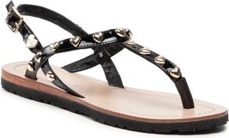 Love Moschino Tenen-slippers met hartjesdetails - Dames - Schoenen - Zwart - Maat: 35 EU