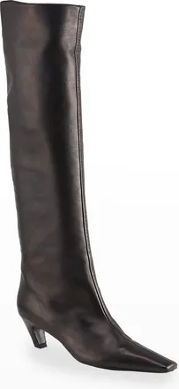 Khaite Davis Slouchy Leather Knee Boots