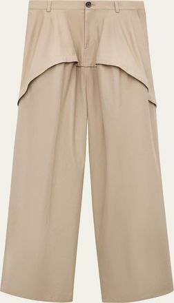 Loewe x Paulas Ibiza Layered Yoke Wide-Leg Trousers