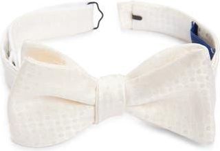 David Donahue Jacquard Silk Bow Tie in White at Nordstrom Rack