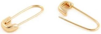 Kris Nations Womens Safety Pin Hoop Earrings In Gold