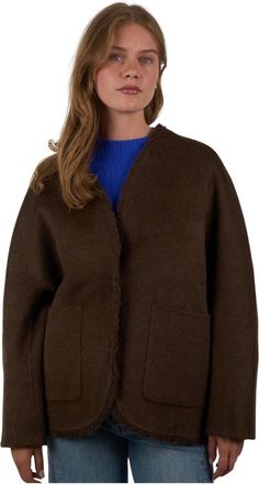 Jcsophie Jassen, Dames, Bruin, XS, Wol, Felted Boxy Jacket