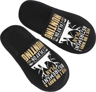 Generic Mens Slipper Yes I Do Have A Retirement Plan I Play On Hunting Portable Winter Slippers Lightweight Fluffy Womens Slippers Bedroom Travel L