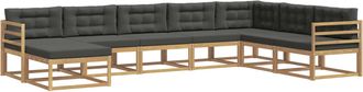 vidaXL Conjunto De Sof&aacute;s De Exterior 8 Uds. Blanco Y Antracita Vidaxl