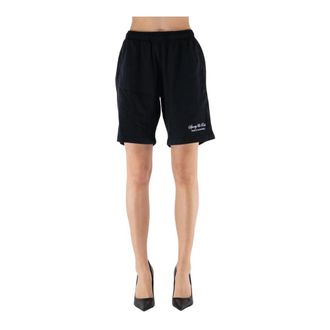 Sporty & Rich Casual Shorts, female, Black, XS, Casual Logo Gym Shorts