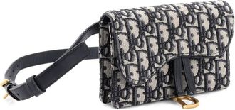 Dior Saddle Oblique rechthoekige canvas heuptas - Blauw