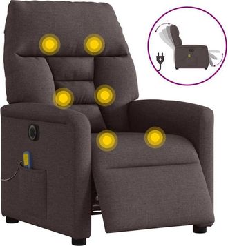 vidaXL Vidaxl - Sill&oacute;n Reclinable De Masaje El&eacute;ctrico Tela Marr&oacute;n Oscuro