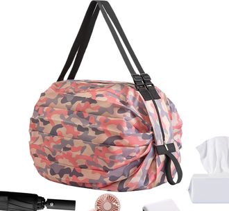 Generic Foldable Grocery Bags - Large Folding Storage Bag for Travel | Portable Organizer Waterproof Tote for Pool Beach Market Sports Camping Clothes Gym Lun