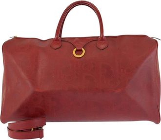 Dior Red Coated/Waterproof Canvas Trotter Boston Bag (Authentic Pre-Loved)