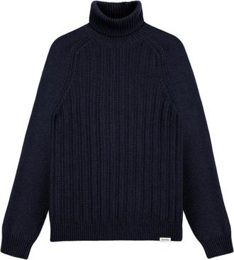 Colmar Blauwe Coltrui Trui Aw 25 - Heren - Coltruien - Blauw - L - Wol - Truien & Vesten