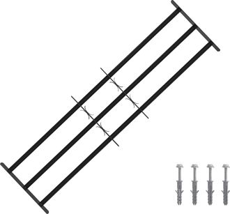 vidaXL Reja De Seguridad Para Ventanas Con 3 Barandas 3 Uds. 93-174 Cm Vidaxl