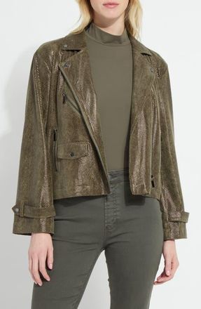 Lyss&eacute; Emory Faux Leather Moto Jacket in Woodland Snake at Nordstrom, Size X-Large