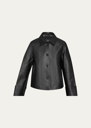 Theory Boxy Leather Jacket