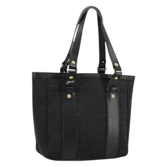 Fendi Pre-owned Tote Bags, female, Black, Size: ONE SIZE Pre-owned Vintage Zucchino Tote Bag