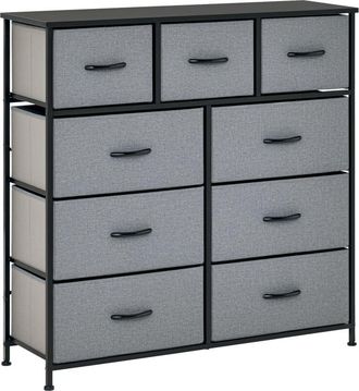 HOMCOM 9 Drawers Storage Chest Dresser Organizer Unit w/ Foldable Bin
