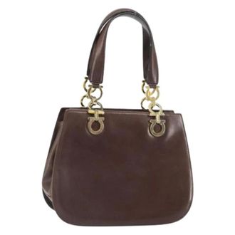 Ferragamo Pre-owned Handbags, female, Brown, Size: ONE SIZE Pre-owned Leather Handbag