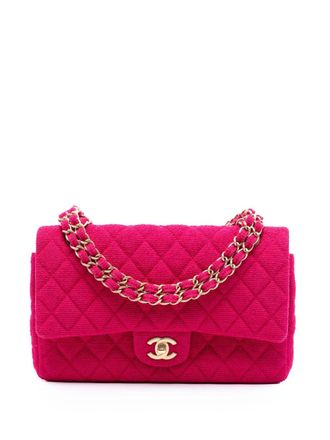 Chanel 2009-2010 Medium Classic Jersey Double Flap shoulder bag - Roze