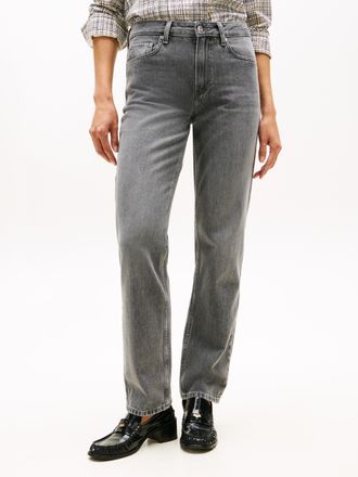 Tommy Hilfiger Straight-Jeans TOMMY HILFIGER DNM CLASSIC STRAIGHT RW, Damen, Gr. 29, L&auml;nge 32, grau, Denim/Jeans, Obermaterial: 100% Baumwolle, Abriebeffekte, straig