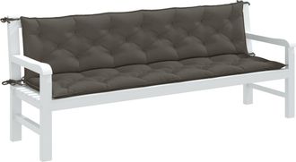 vidaXL Vidaxl - Cojines Banco Jard&iacute;n 2 Uds Tela Gris Oscuro Melange 200x50x7 Cm