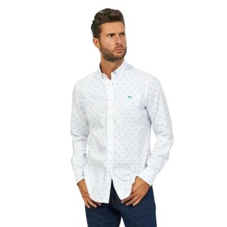 Harmont & Blaine Overhemden, Heren, Wit, S, Heren Monotessuto Wit Overhemd