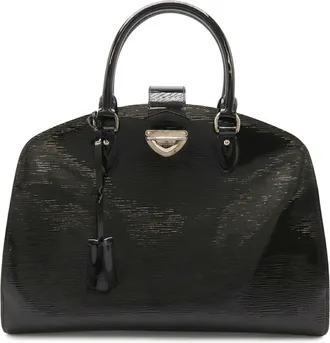 Louis Vuitton Black Noir Leather Handbag Tote Bag (Pre-Owned)