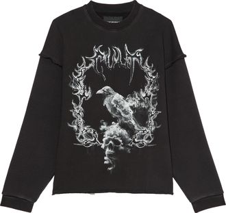 Cult of Individuality Cults Novelty Fleece Crew Sweatshirt in Vintage Charcoal