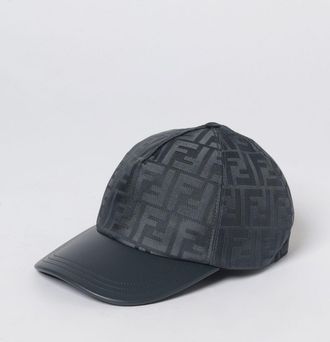 Fendi Cappello FF Fendi in nylon jacquard e pelle