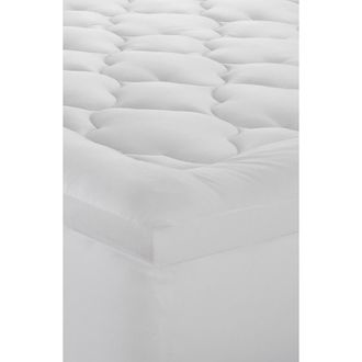 Ella Jayne Home Lofty 100% Cotton Plush Gel Fiber Filled Mattress Topper - Twin in White at Nordstrom Rack