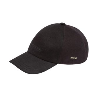 Ermenegildo Zegna Oasi Baseball Cap - Heren - Petten - Zwart - L - Kasjmier - Accessoires