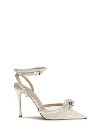 Mach & Mach White Embellished Pumps