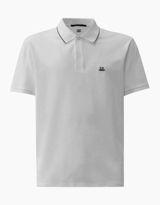 C.P. Company Mens C.P Company Stretch Piquet White Polo Shirt - Size: 44