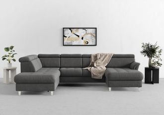 Sit&more Wohnlandschaft »Marano U-Form« inklusive Kopfteilverstellung, wahlweise mit Bettfunktion, Bettkasten