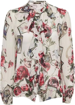 Roberto Cavalli Blouse met ruches - Wit