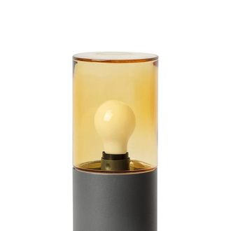 Faro Barcelona Baliza Gris Oscuro Con Cristal Ambar H700 Kila 71751