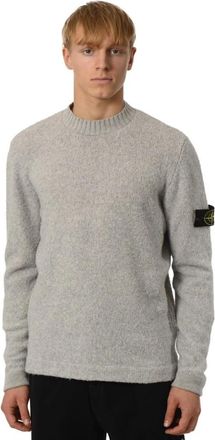 Stone Island Rondgebreide trui - Heren - Ronde hals truien - Grijs - M - Truien & Vesten