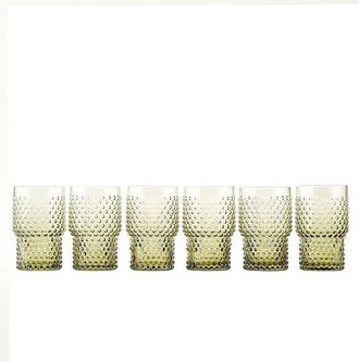 Bella Maison Set Of 6 Bubble Hobnail Highball Glasses